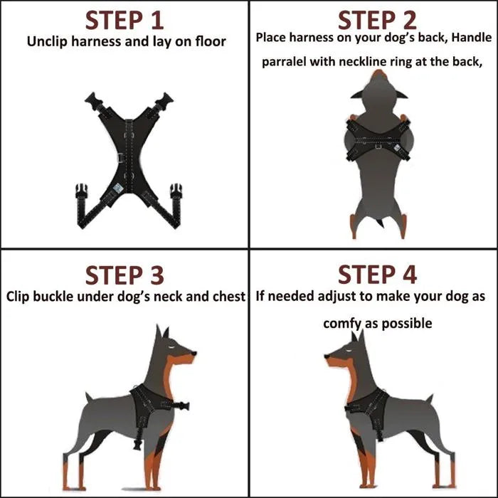 Dog Harness Pet No-Pull Breathable Adjustable