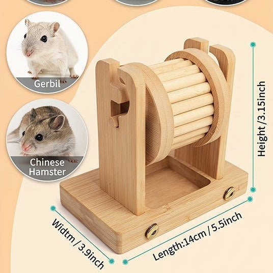 Natural Bamboo Hamster Foraging Wheel Toy